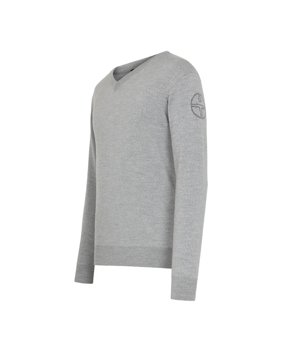 Trolle, Extra fine merino, v neck, Mænd - Light grey