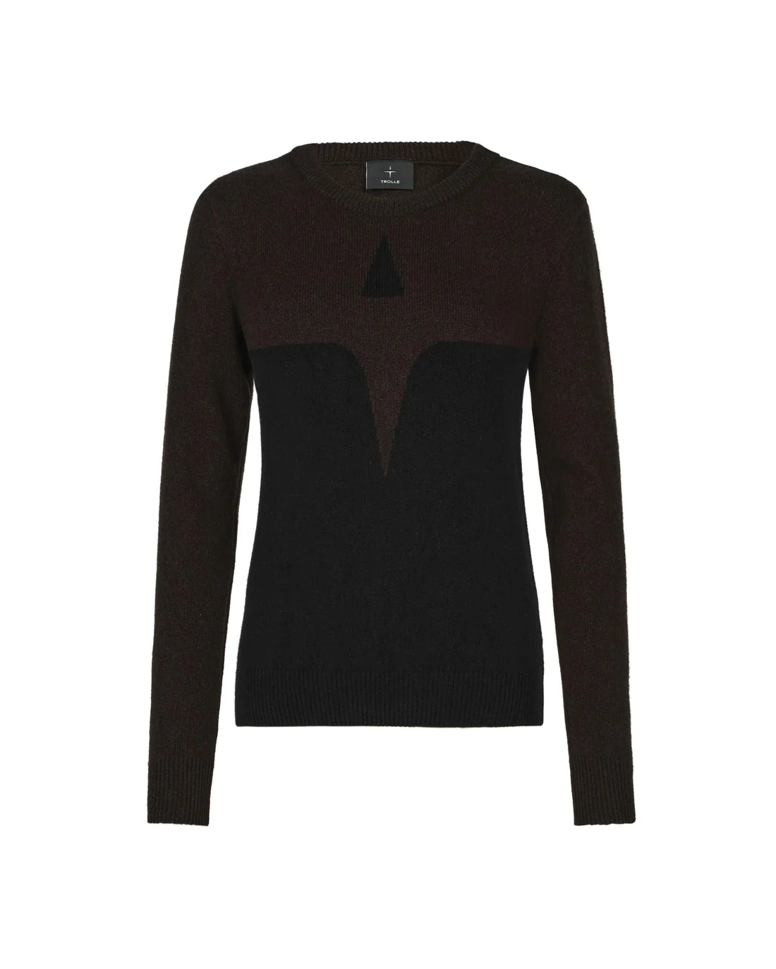 Trolle, Cashmere & Wool sweater.- Black/Terra