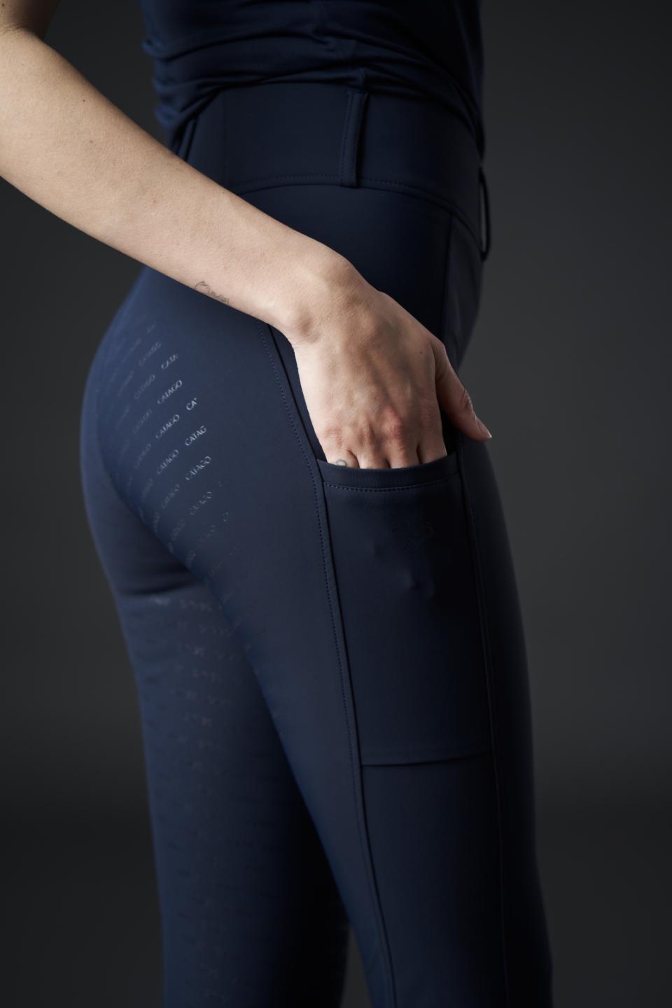 Catago - Dame Ridebukser, River tights med bæltestropper, fullgrip - Navy