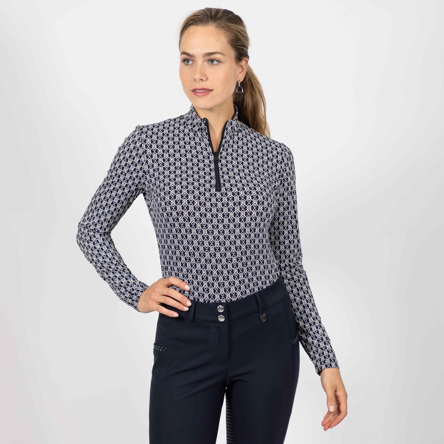 HV Polo - Dame, UV-bluse med 1/4 lynlås, Melody - Navy