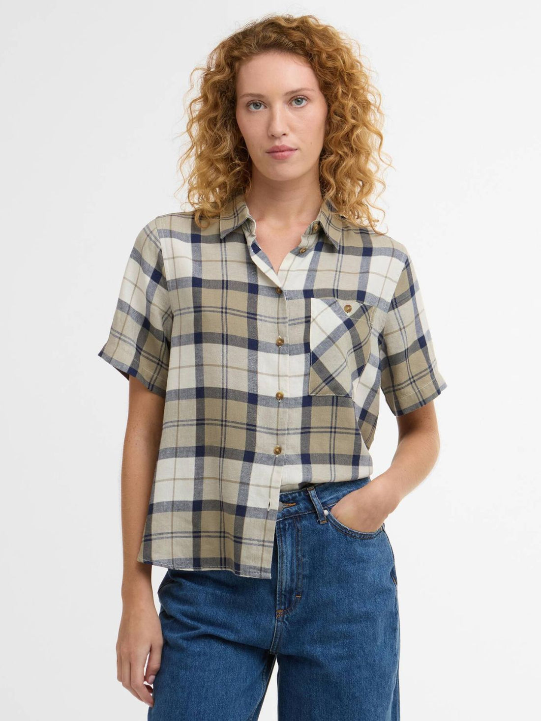 Barbour, t Shirt, Fern- Dress Navy Tartan