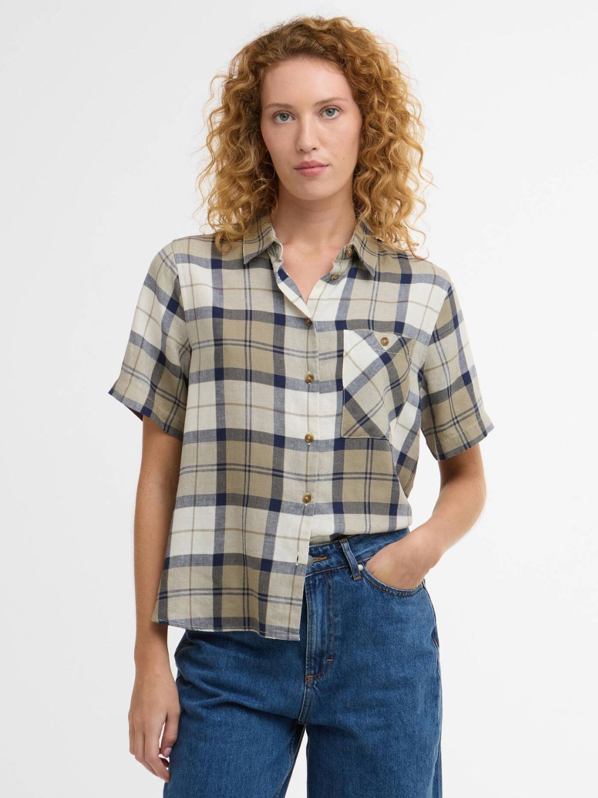 Barbour, t Shirt, Fern- Dress Navy Tartan