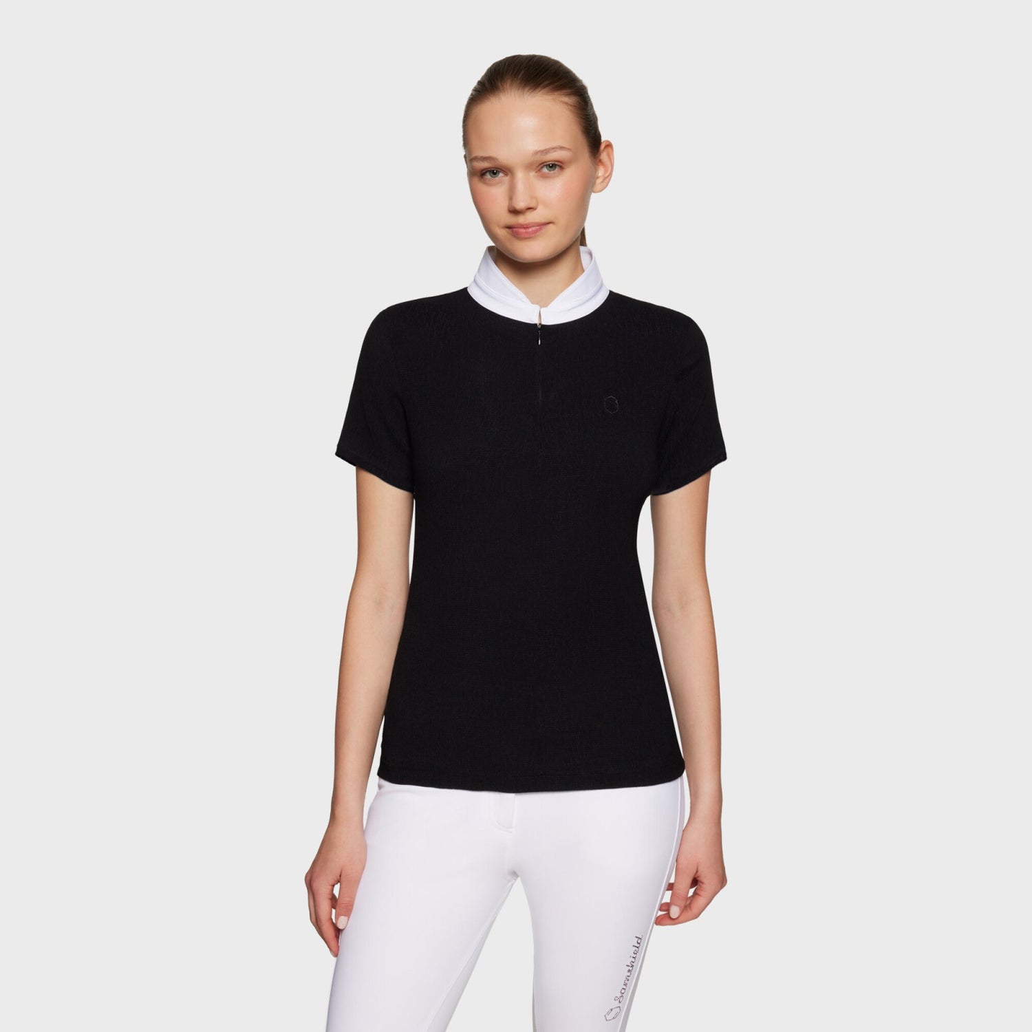 Samshield, Bluse, Kortærmet, Carlotta- Black Texturized