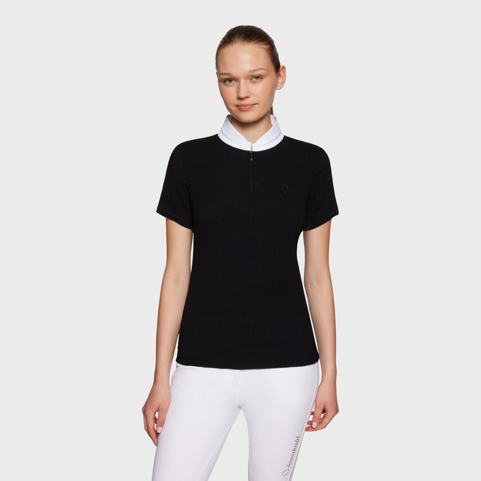 Samshield, Bluse, Kortærmet, Carlotta- Black Texturized