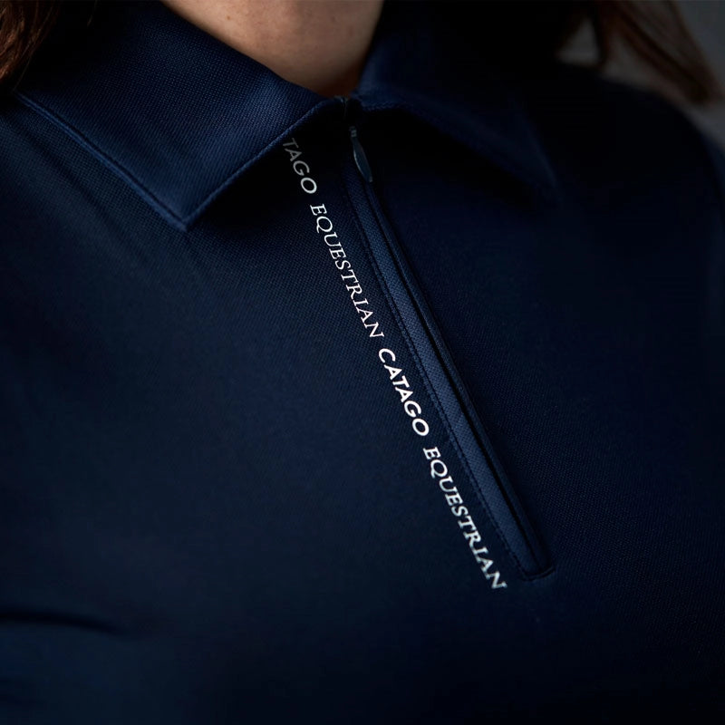 Catago - Polo med 1/2-lynlås, Navy, Nash SS zip polo.