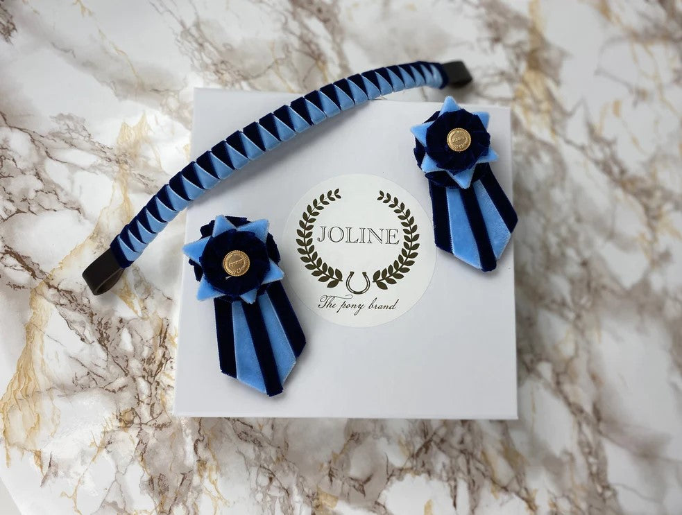 Joline - Håndlavet, Pandebånd Velour - Blue