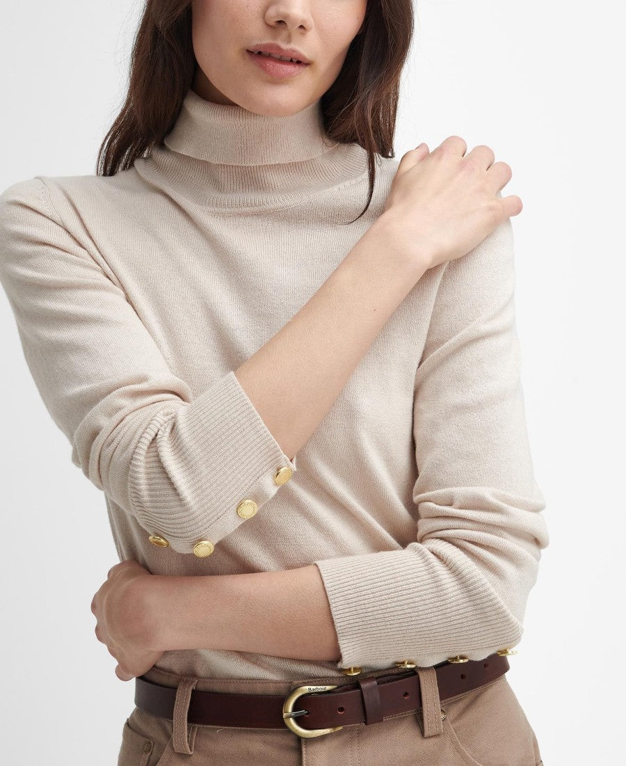 Barbour - dame strikket jumper, Highfield Knit - Sand