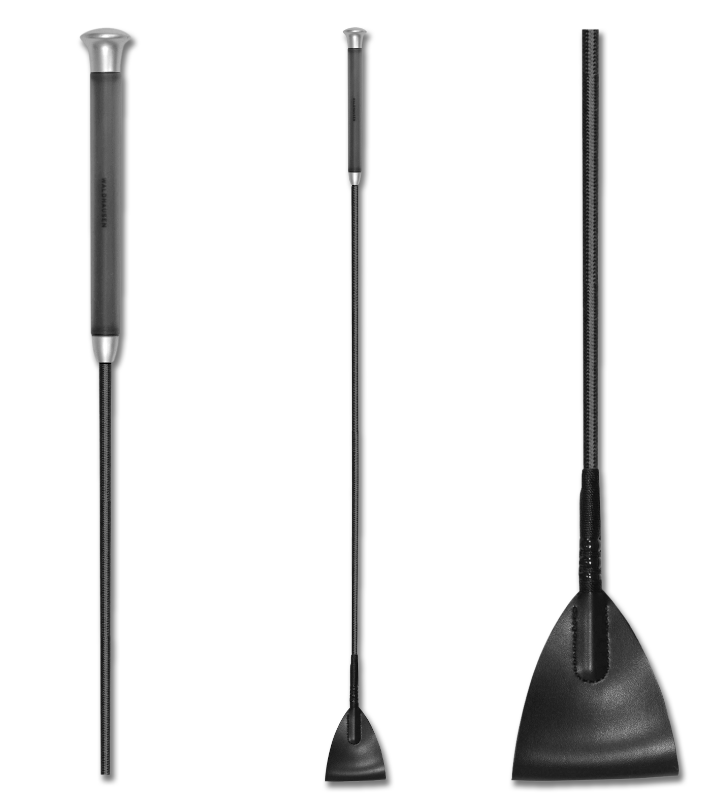 Waldhausen - Jumping whip with gel handle, black, 65 cm