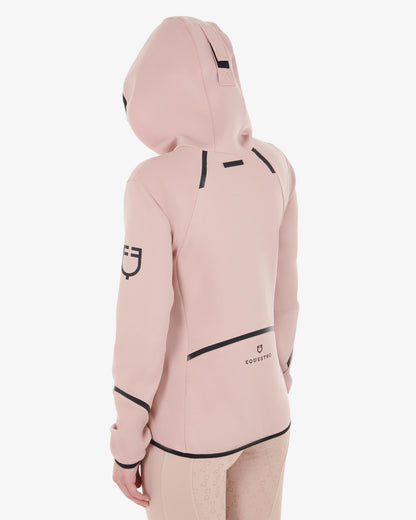 Equestro - Hættetrøje, Dame, techno Hoodie zip - Cameo rose