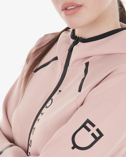 Equestro - Hættetrøje, Dame, techno Hoodie zip - Cameo rose