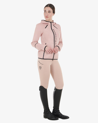 Equestro - Hættetrøje, Dame, techno Hoodie zip - Cameo rose