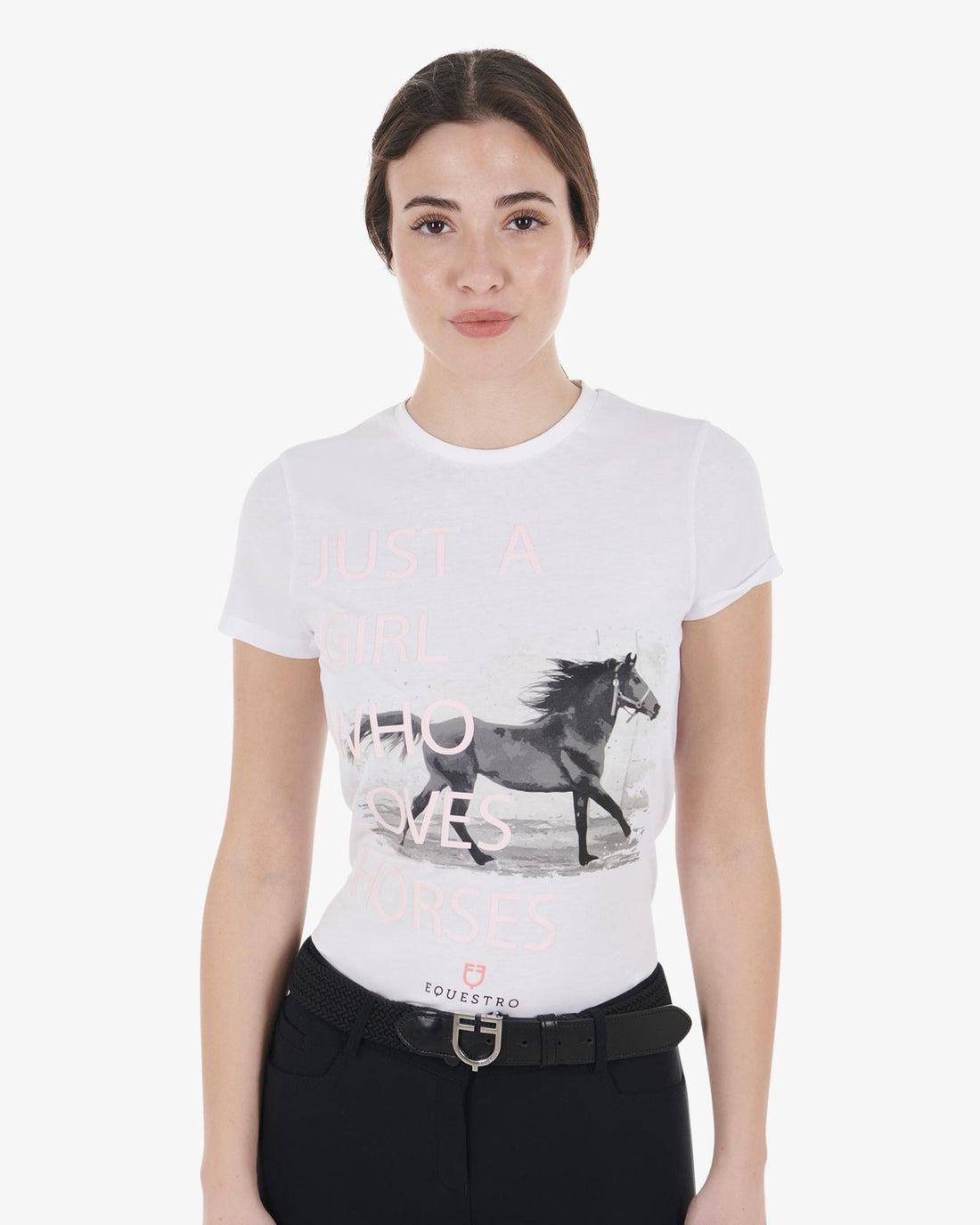 Equestro, Horse lover, t-shirt-Hvid