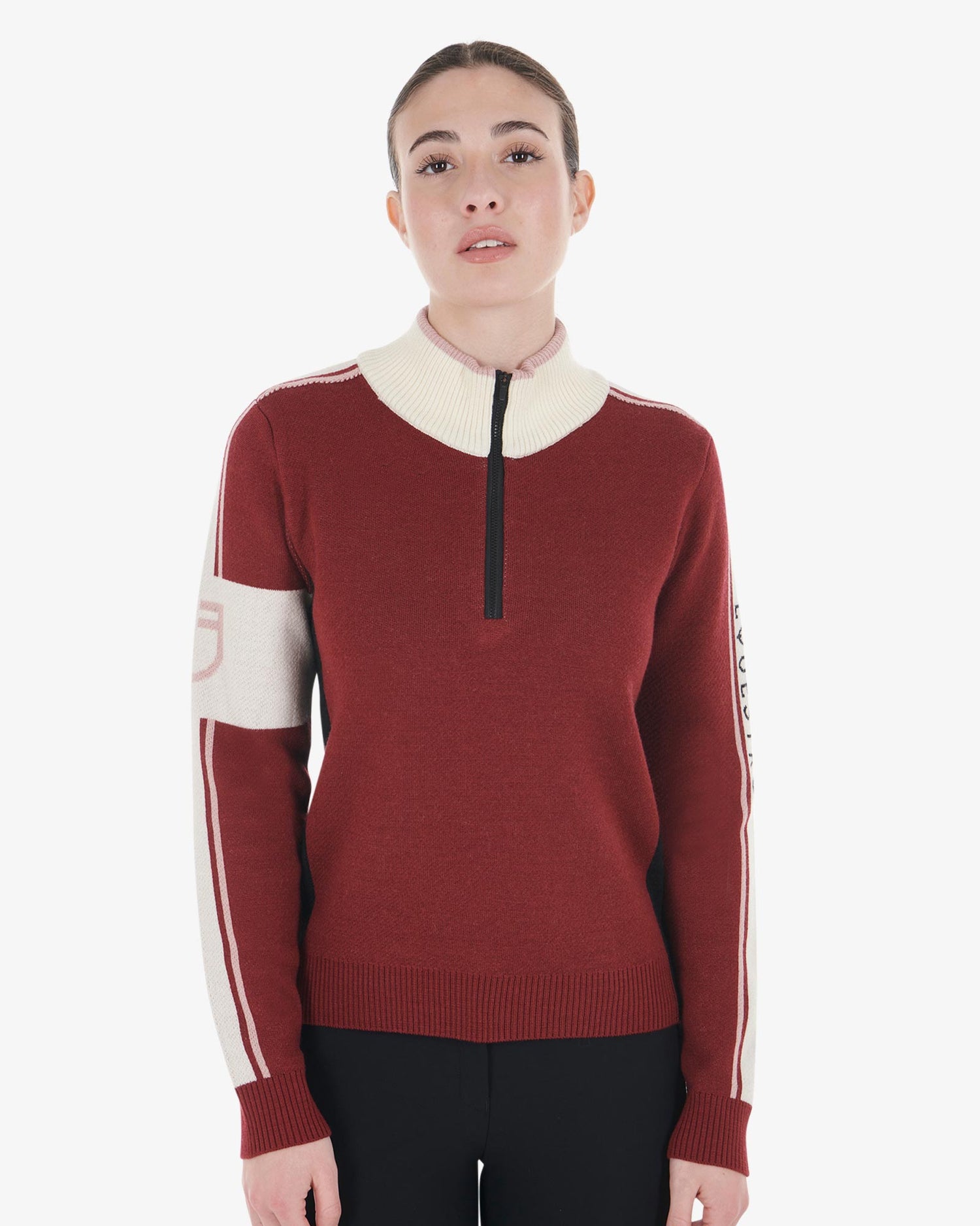 Equestro - Dame, strikket sweater, high neck knit sweater - Scooter