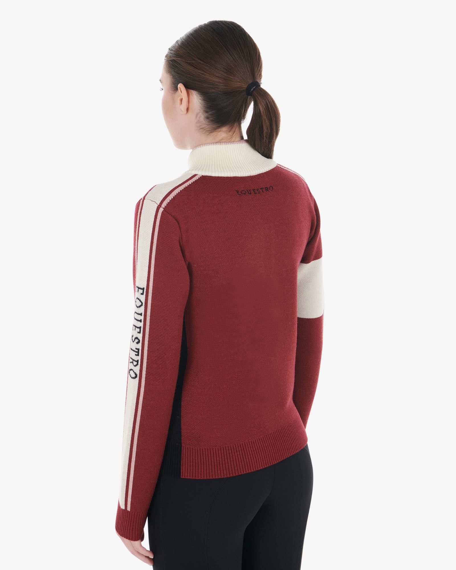 Equestro - Dame, strikket sweater, high neck knit sweater - Scooter