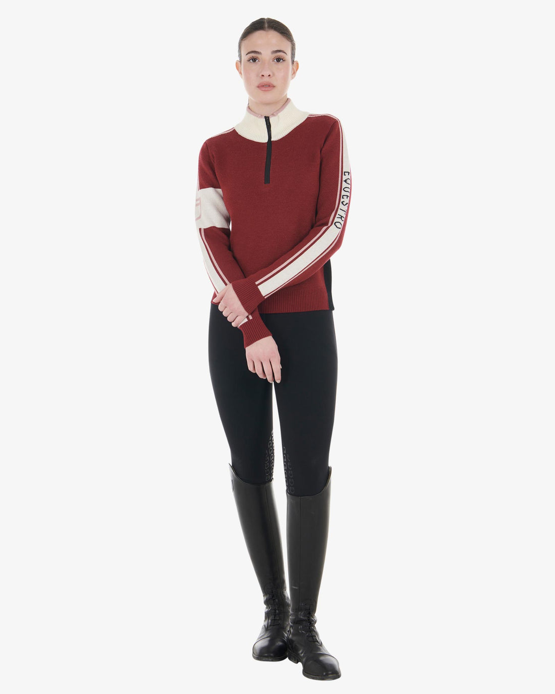 Equestro - Dame, strikket sweater, high neck knit sweater - Scooter