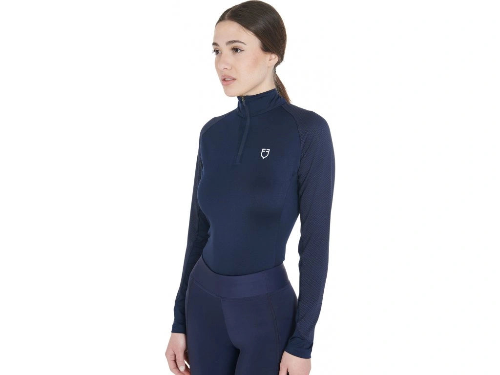 Equestro - Dame, Base Layer, langærmet - Navy/yellow