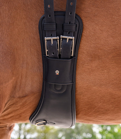 Waldhausen - Leathergirth short Contour, black