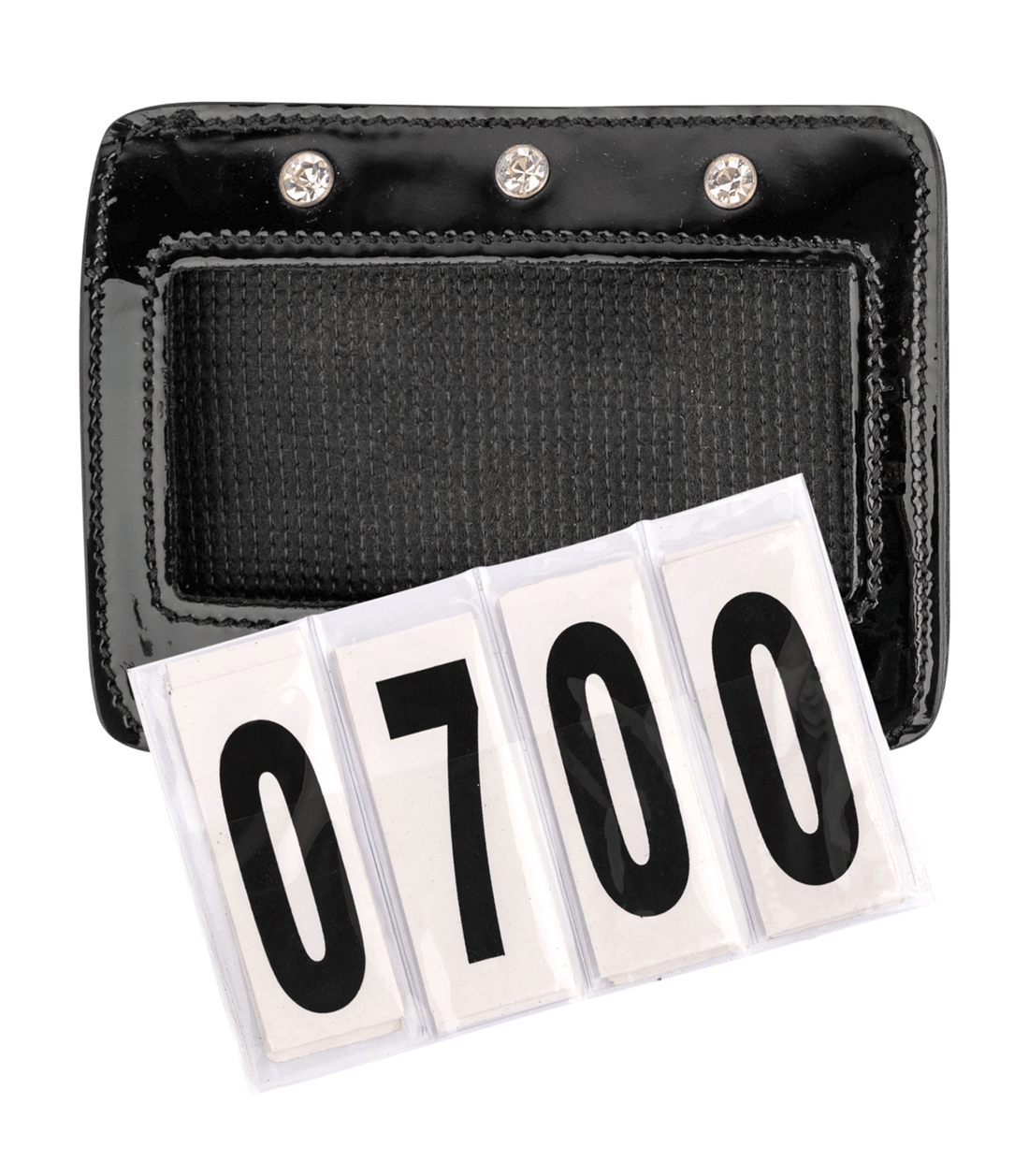 Waldhausen - Competition number patent leather, square, black