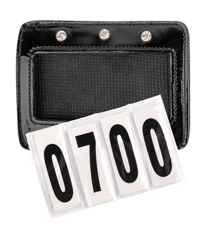 Waldhausen - Competition number patent leather, square, black