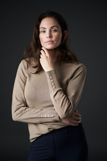 Catago - Dame, strik pullover, Robyn - Beige melange