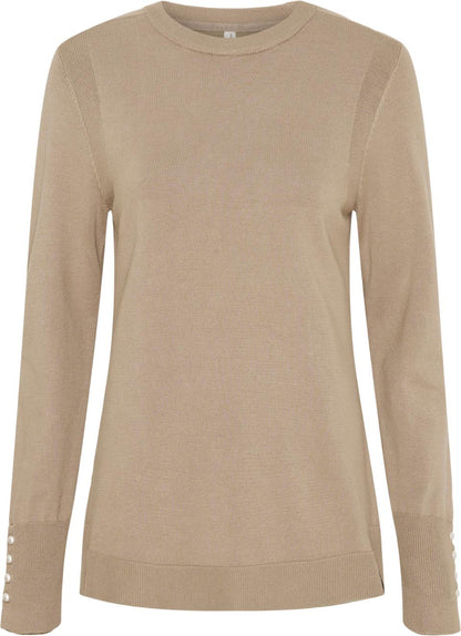 Catago - Dame, strik pullover, Robyn - Beige melange