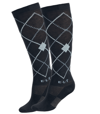 ELT - Riding Socks Argyle, black/stone blue, L