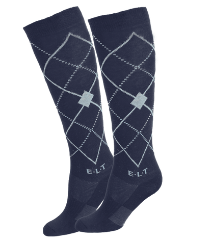 ELT - Riding Socks Argyle, black/stone blue, L