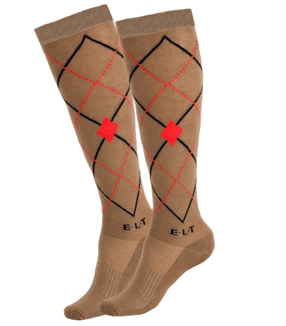 ELT - Riding Socks Argyle, black/stone blue, L