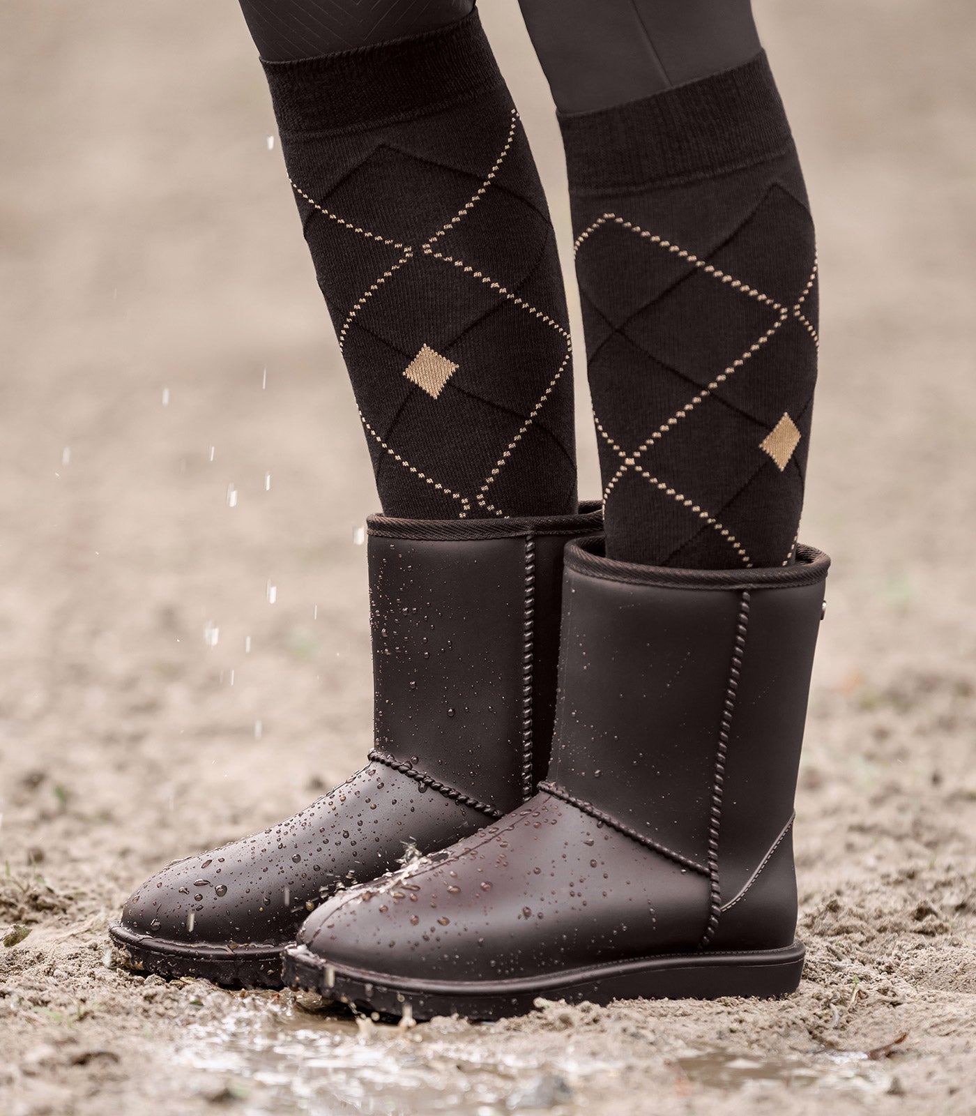 ELT - Riding Socks Argyle, black/stone blue, L