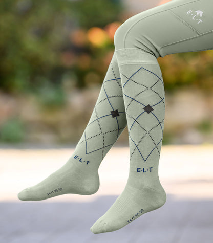 ELT - Riding Socks Argyle, black/stone blue, L