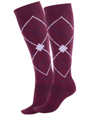 ELT - Riding Socks Argyle, black/stone blue, L