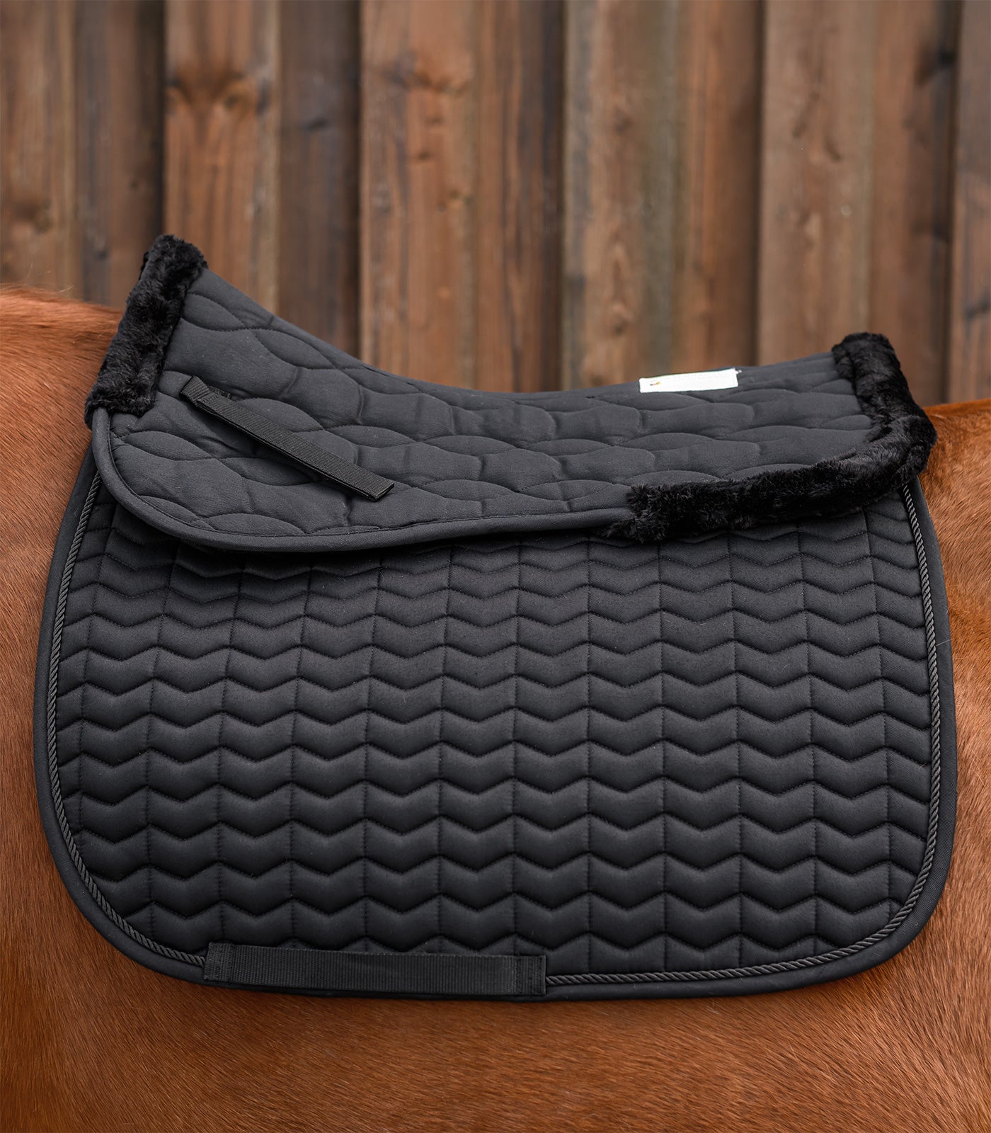 Waldhausen - Saddle pad with synthetic lambskin, black