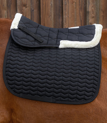 Waldhausen - Saddle pad with synthetic lambskin, black