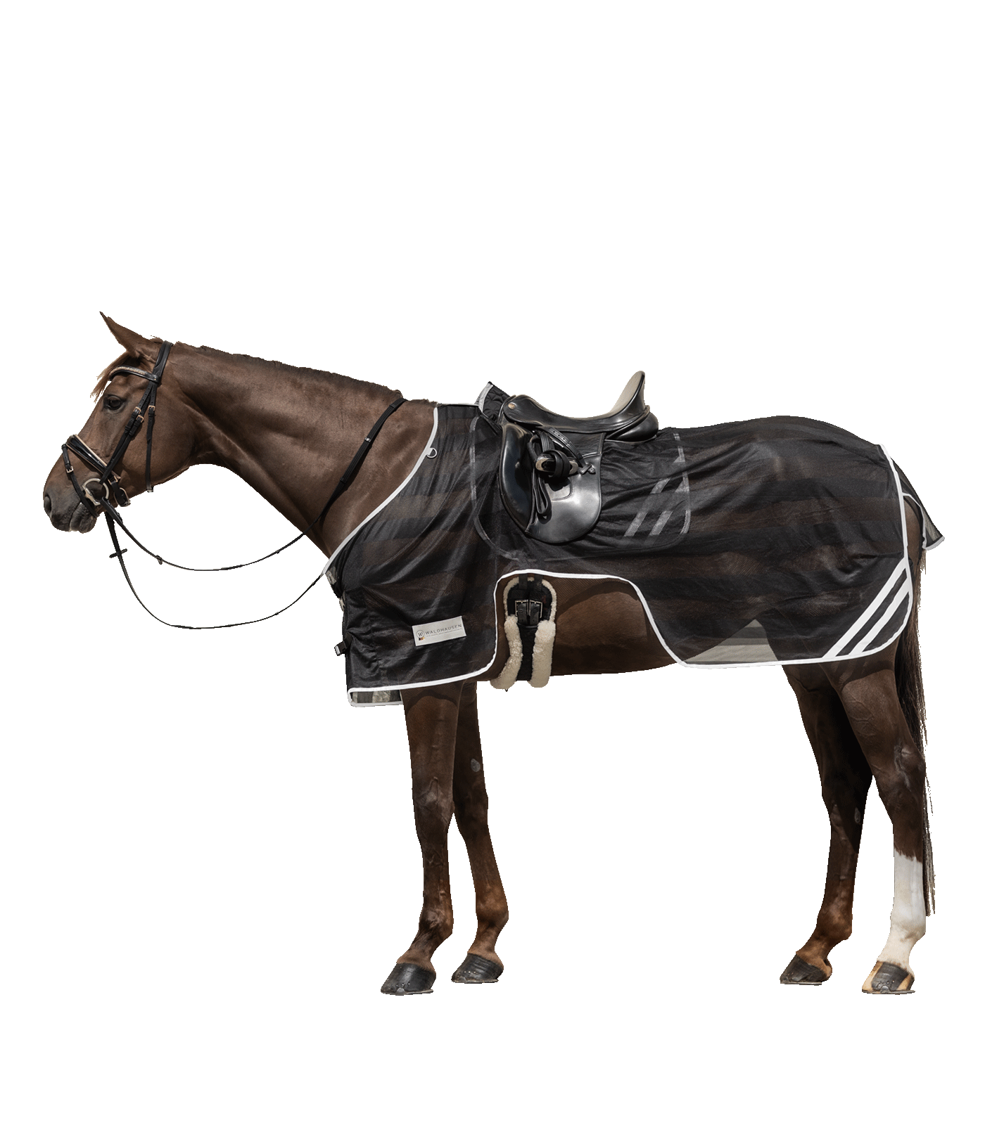 Waldhausen - Reflex Riding Sheet with saddle cut, black/silvergrey