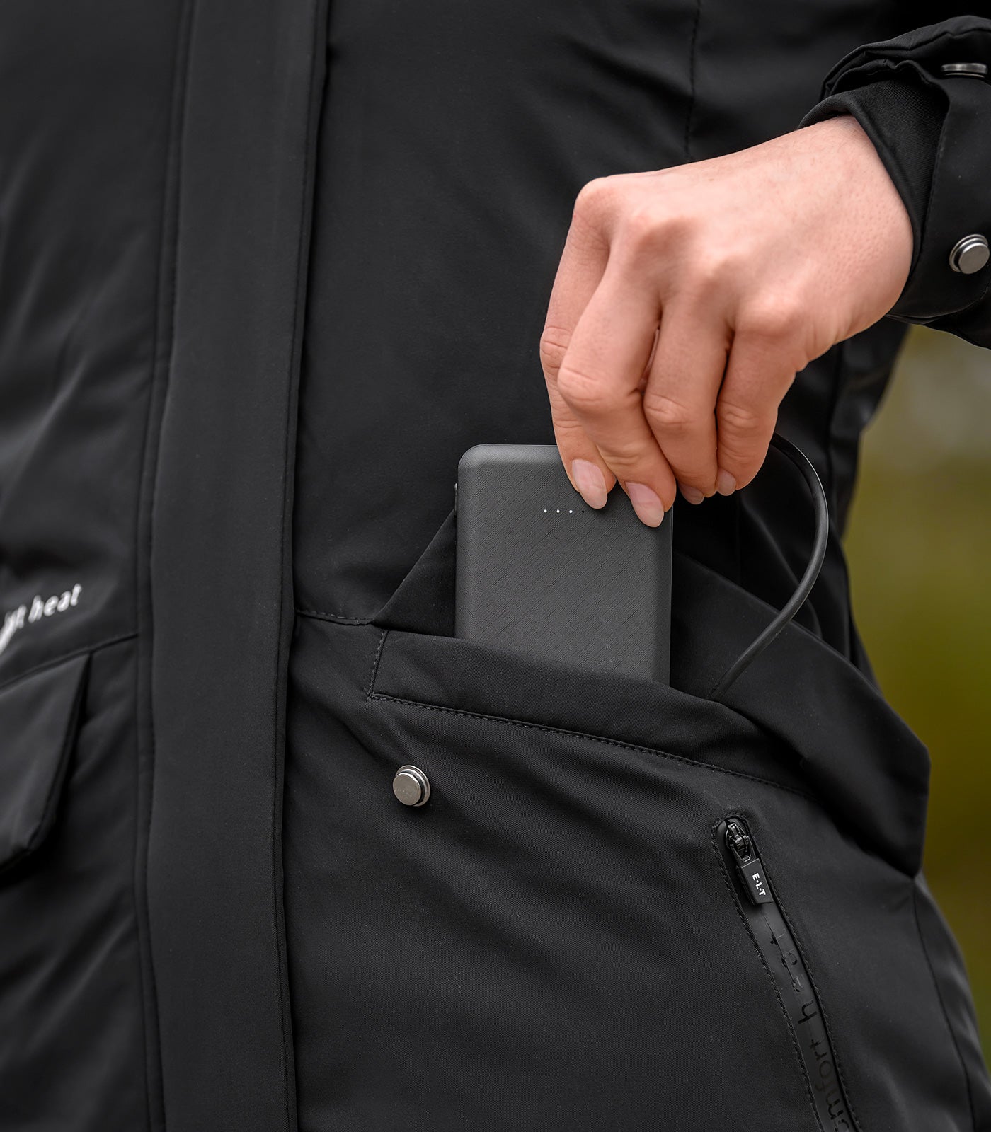 Waldhausen - Powerbank, 92x64mm, black, 5000mAh