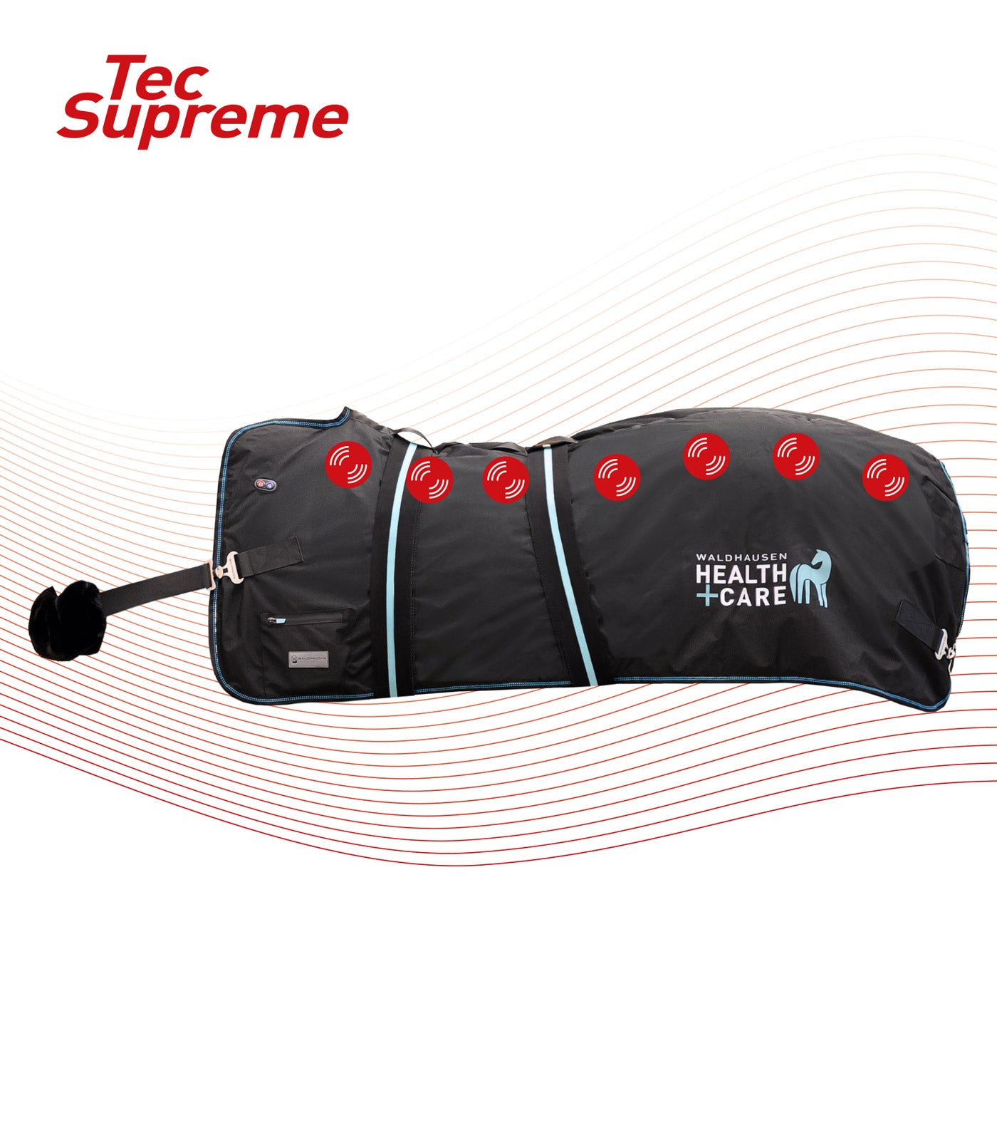 Waldhausen - Waldhausen Health + Care TecSupreme Heating &amp; Massage Rug, black