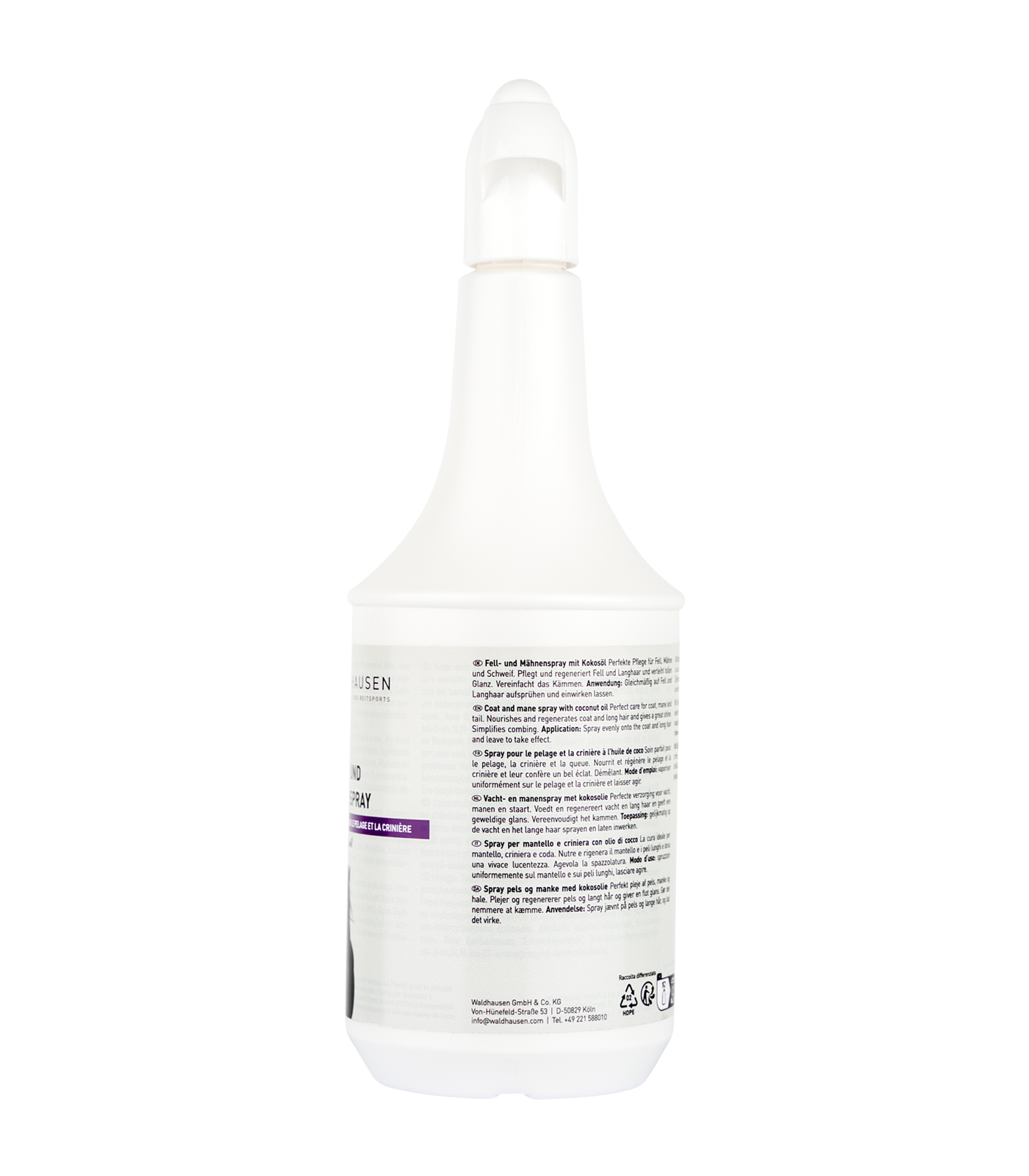 Waldhausen - Coat And Mane Spray With Coconut Oil, 1000 Ml