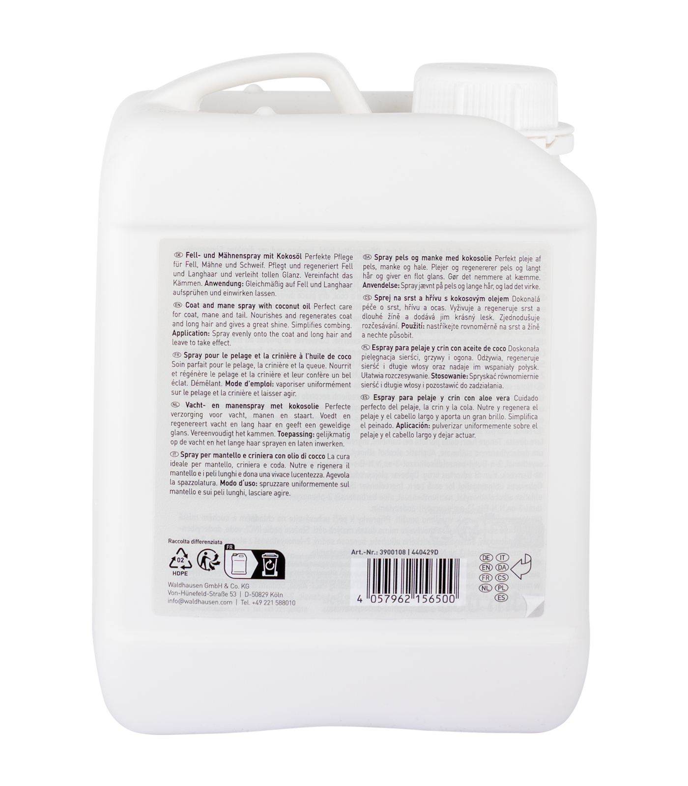Waldhausen - Coat And Mane Spray With Coconut Oil, 2500 Ml