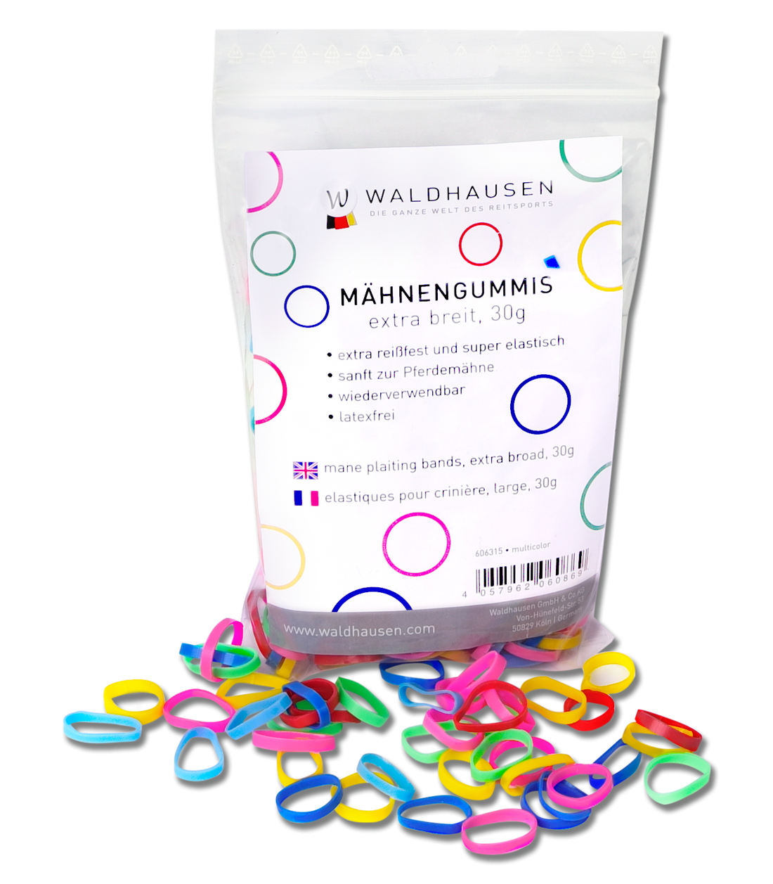 Waldhausen - Rubber Braiding Bands extra wide, multicolor, 30 g