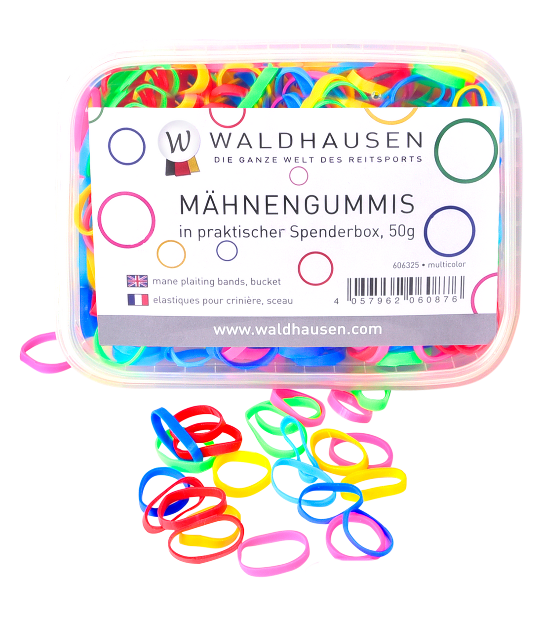 Waldhausen - Rubber Braiding Bands with box, multicolor, 50 g