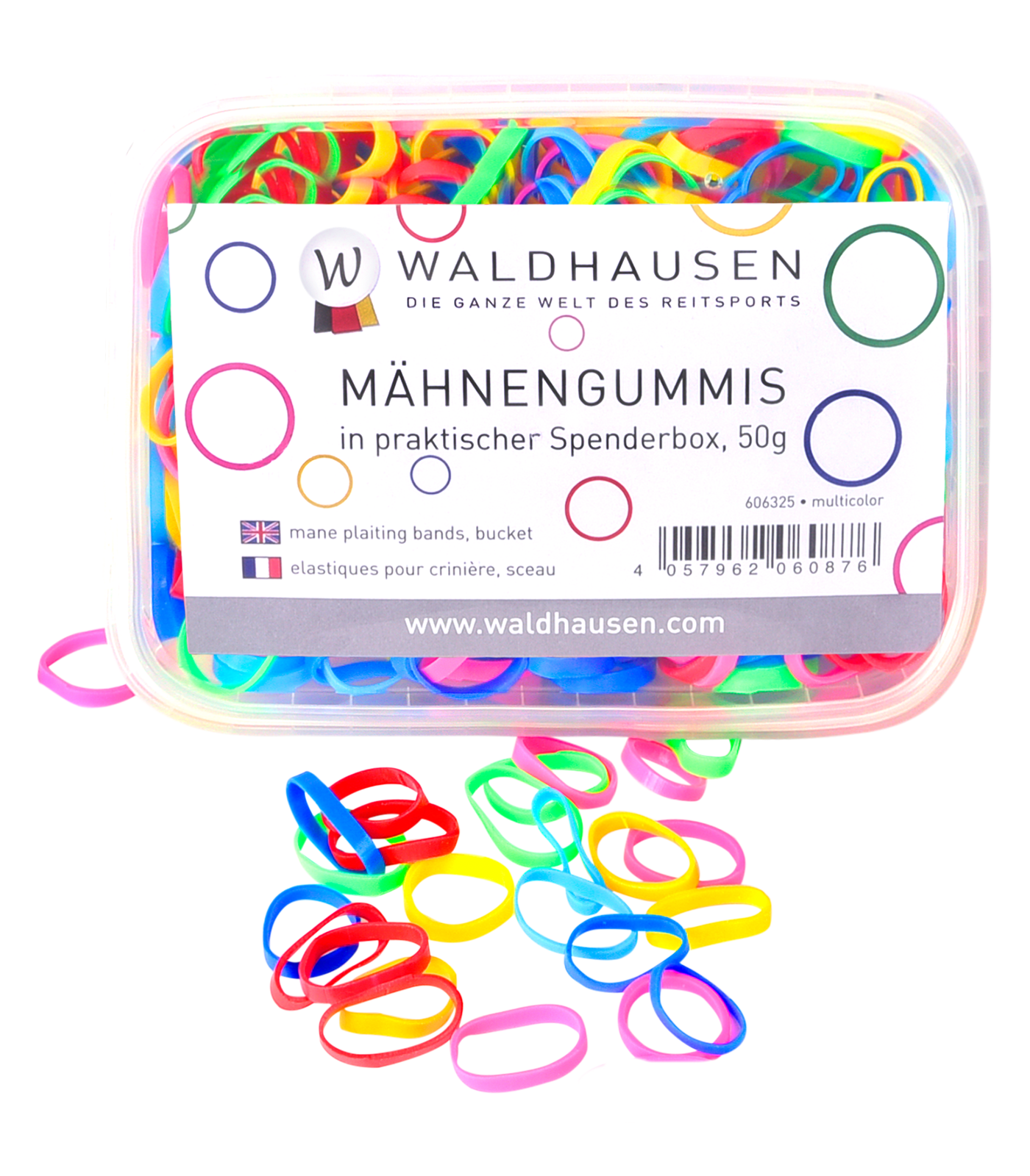 Waldhausen - Rubber Braiding Bands with box, multicolor, 50 g