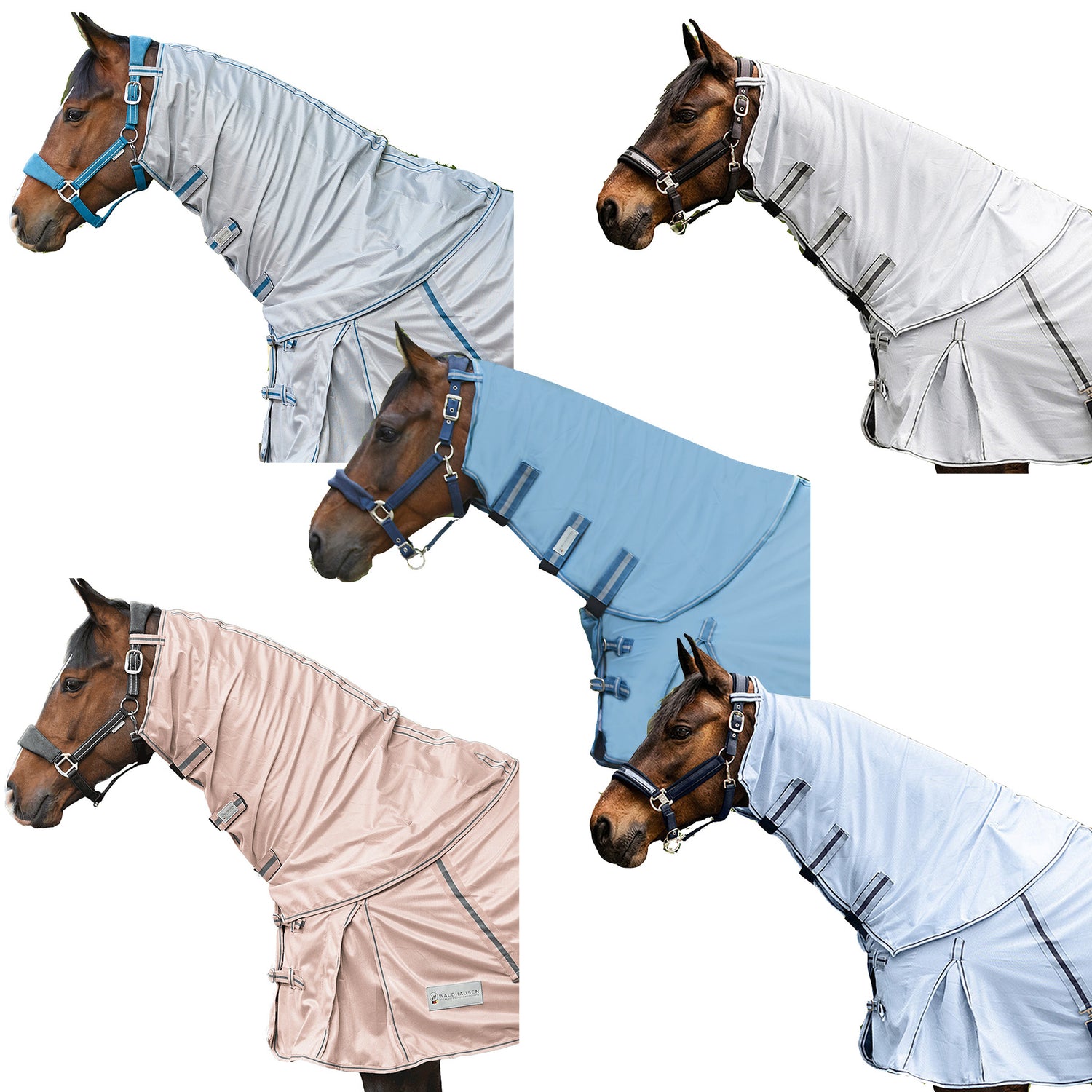 Waldhausen - Fly Neck Rug Protect, silver grey/grey, Cob