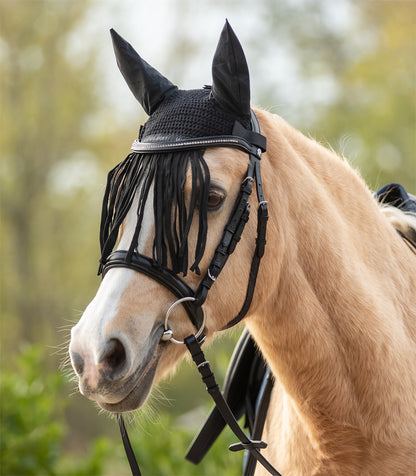 Waldhausen - Fly veil with fringes, black