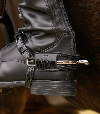 Waldhausen - Patentleather Spur Protector, black with croco optic