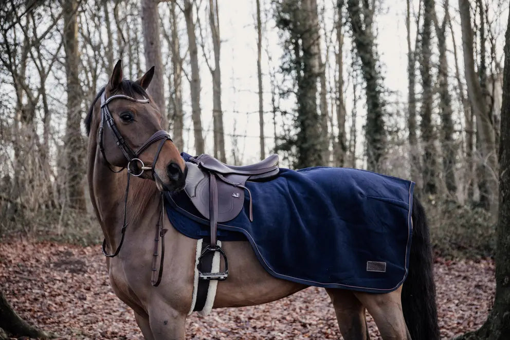 Kentucky - Fleece ride tæppe, Riding rug heavy fleece, Navy