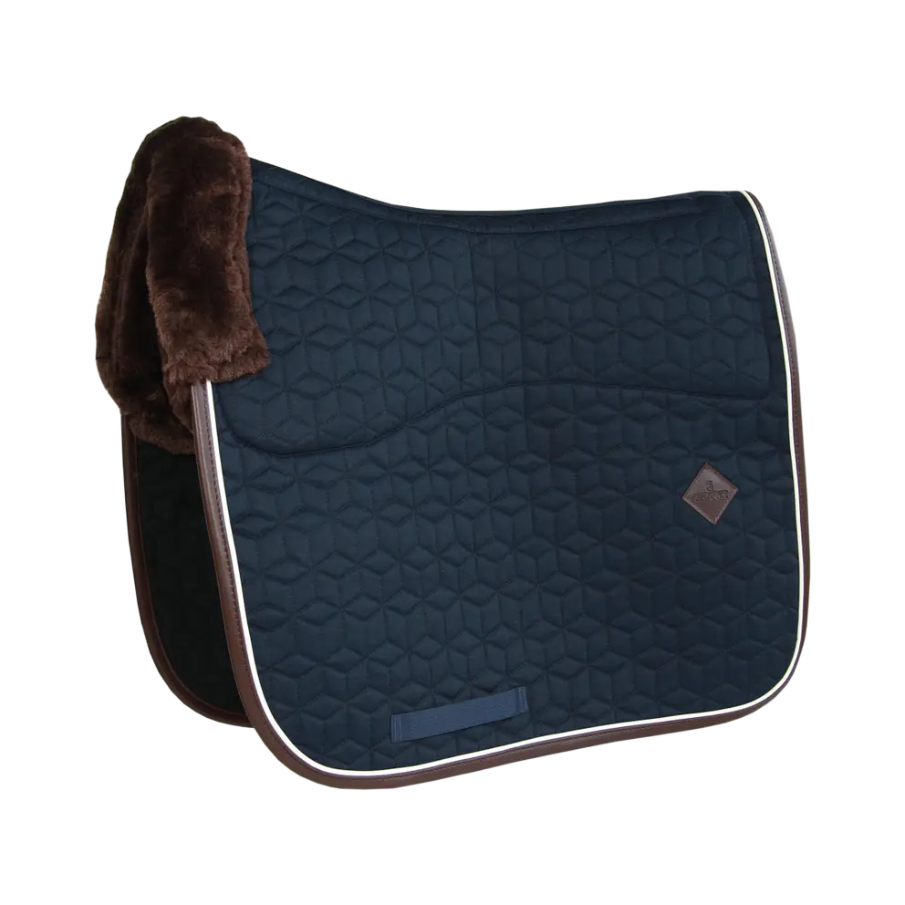 Kentucky - Dressur underlag med pels, diamant quilting, Navy