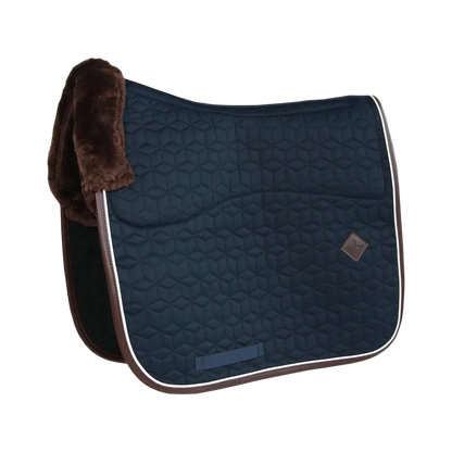 Kentucky - Dressur underlag med pels, diamant quilting, Navy