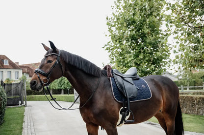 Kentucky - Dressur underlag med pels, diamant quilting, Navy