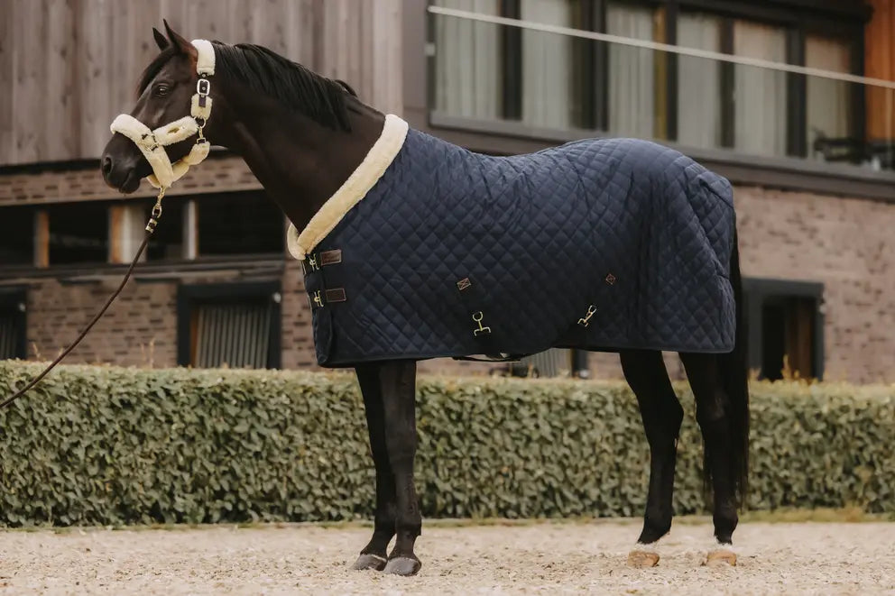 Kentucky - Stævne dækken med pels kant, Show rug 160g, Navy