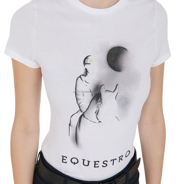 Equestro - Dame T-shirt med print -